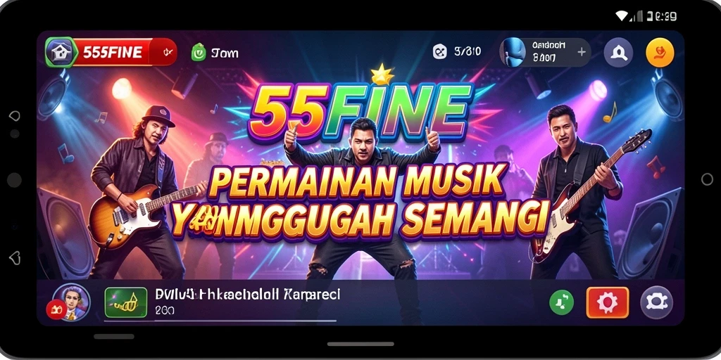 Tampilan permainan musik 55FIVE yang seru dan interaktif.
