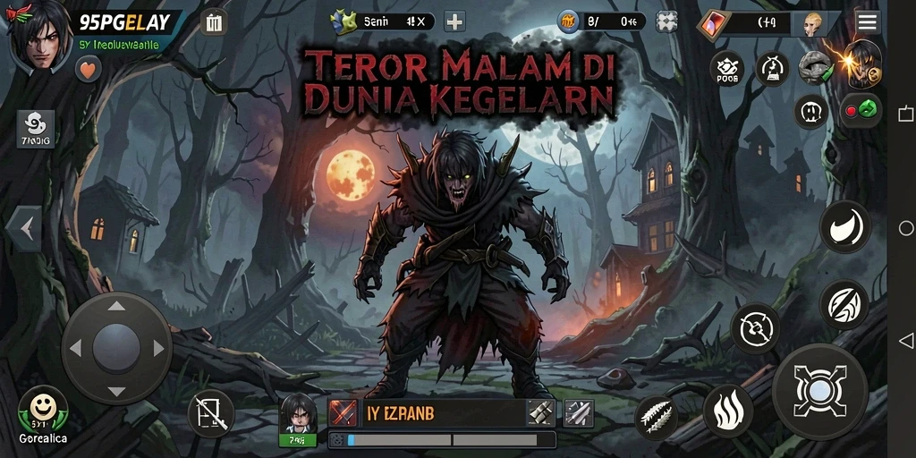 Tampilan menyeramkan dari gameplay 95PGPLAY yang mencekam.