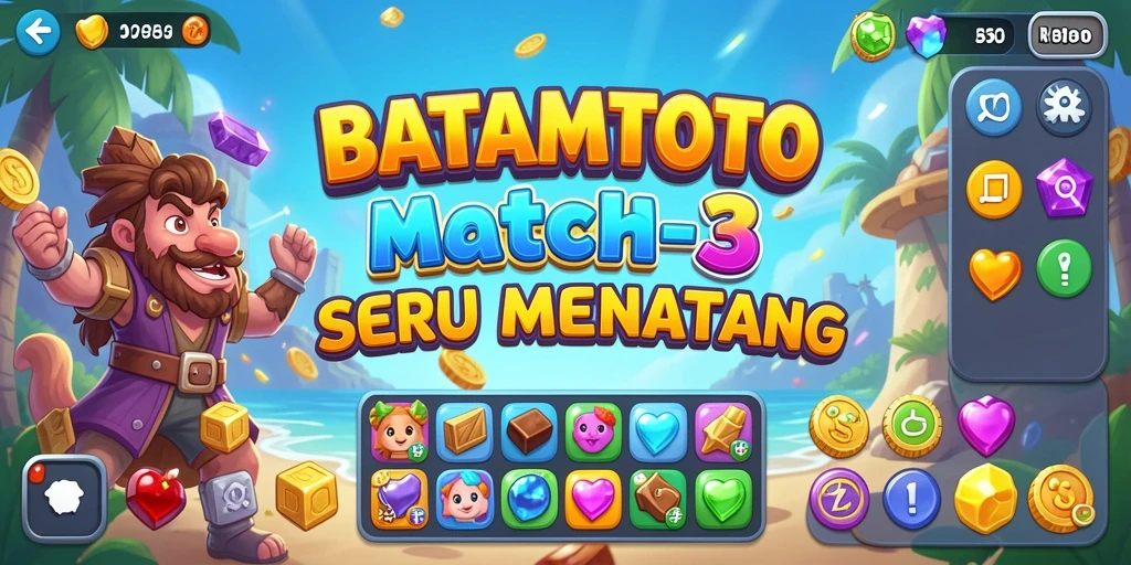 Gameplay seru dalam BATAMTOTO dengan petualangan match-3.