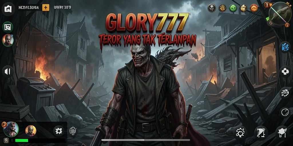 Screenshot gameplay GLORY777 yang menunjukkan suasana Horror yang mencekam.