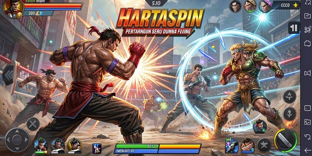 Tampilan gameplay yang intens dan seru di HARTASPIN.