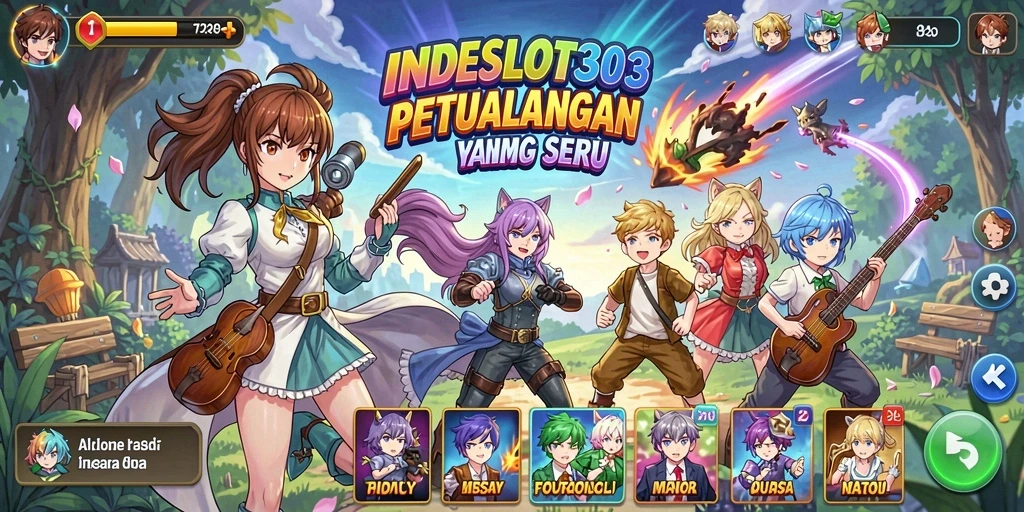 Tampilan gameplay seru di INDESLOT303 dengan karakter anime favorit.