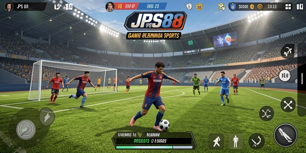 Tangkapan layar dari gameplay JPS88 yang menampilkan pertandingan olahraga seru.