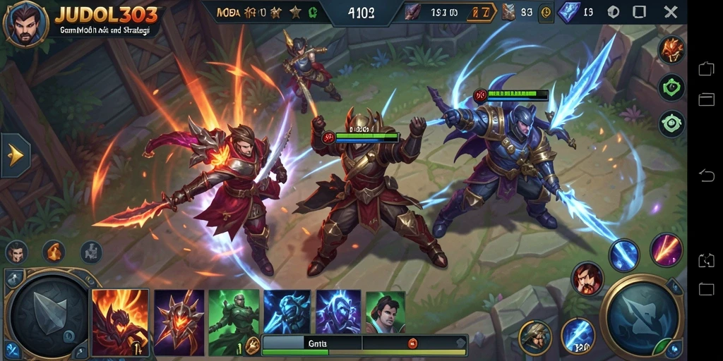 Tampilan gameplay seru dari JUDOL303, pertarungan tim epik.