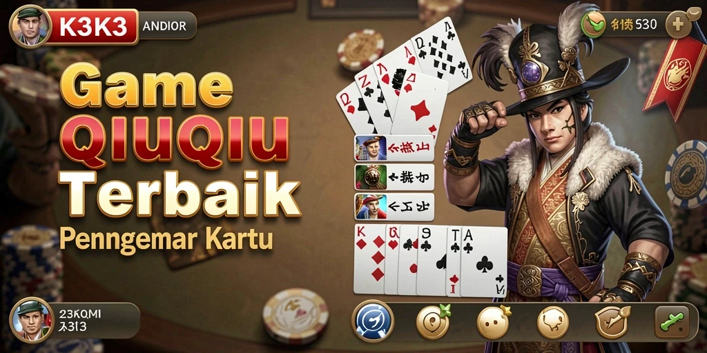 Tampilan gameplay QiuQiu di K3K3 yang menarik.