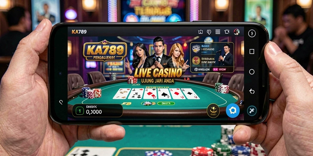 Tangkapan layar gameplay KA789 dengan dealer langsung yang ramah.