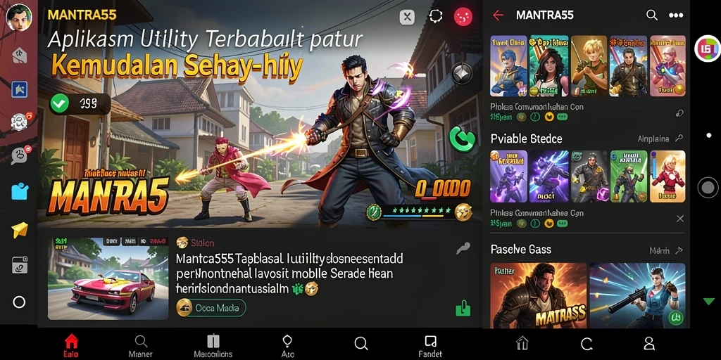 Tampilan antarmuka utama aplikasi MANTRA55 yang bersih dan terorganisir.