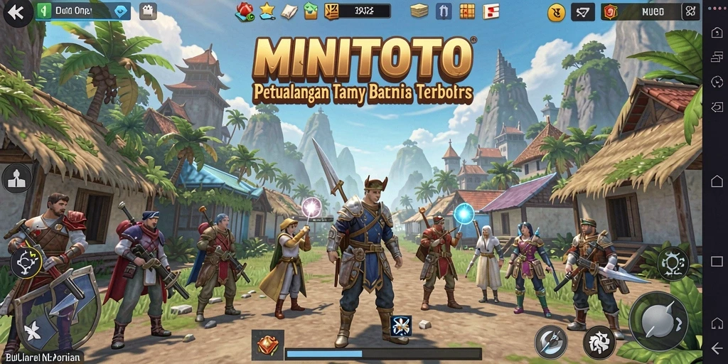 Screenshot gameplay <strong>MINITOTO</strong> menampilkan dunia terbuka yang luas dan indah.