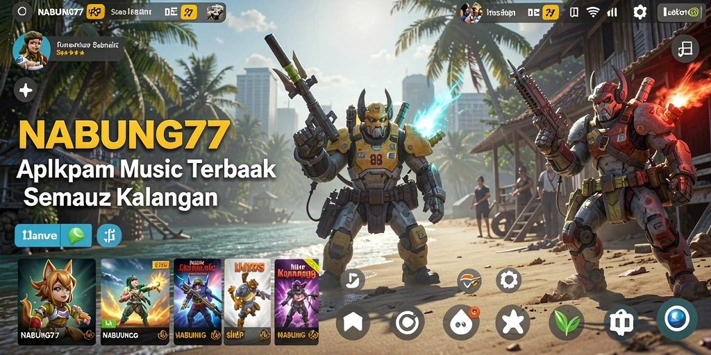 Tampilan gameplay yang menarik dari NABUNG77 saat mendengarkan musik.