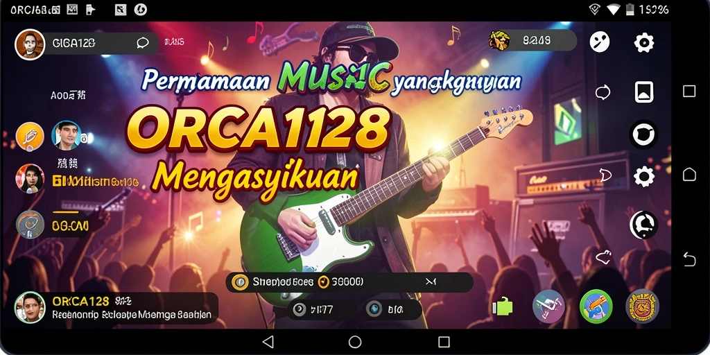 Screenshot gameplay ORCA128 yang penuh warna dan dinamis.