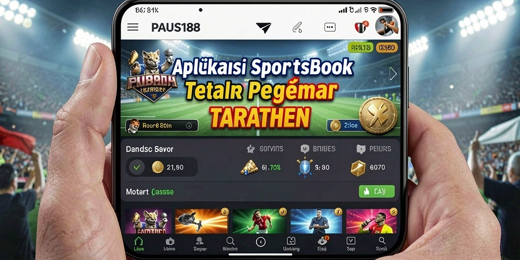 Tampilan menarik dari aplikasi Sportsbook PAUS188 yang memperlihatkan taruhan live.