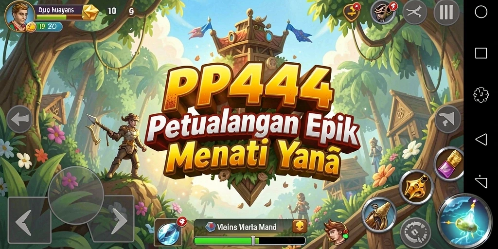 Gameplay PP444 yang menampilkan aksi petualangan seru dan tantangan menantang.