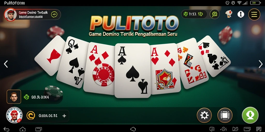 Tampilan gameplay seru PULITOTO dengan domino yang menantang.