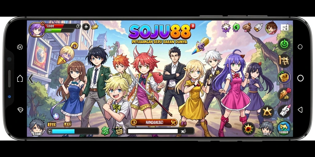 Tampilan gameplay fantastis yang penuh aksi dalam SOJU88.