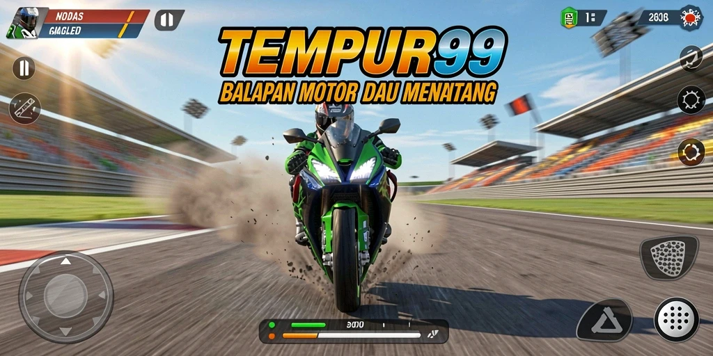 Gameplay seru dalam balapan motor yang menegangkan.
