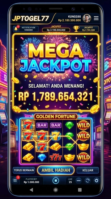 Tampilan utama aplikasi jptogel77 yang menarik.